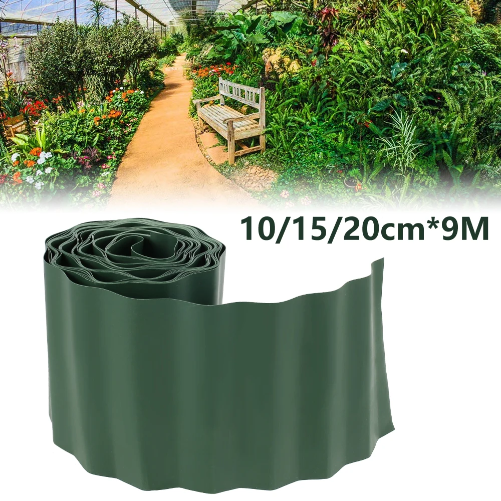 

Grass Edging Belt Border Lawn Stone Isolation Path Barrier Patio DIY Outdoor Garden Fence Green Flexible Edging Decorative