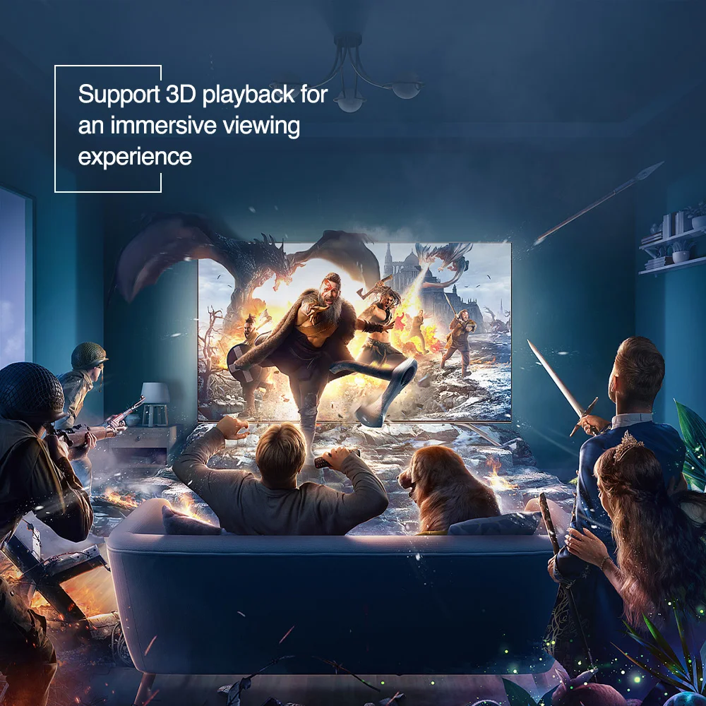 Портативный мини проектор для домашнего кинотеатра Led 3600 люмен D5W светильник