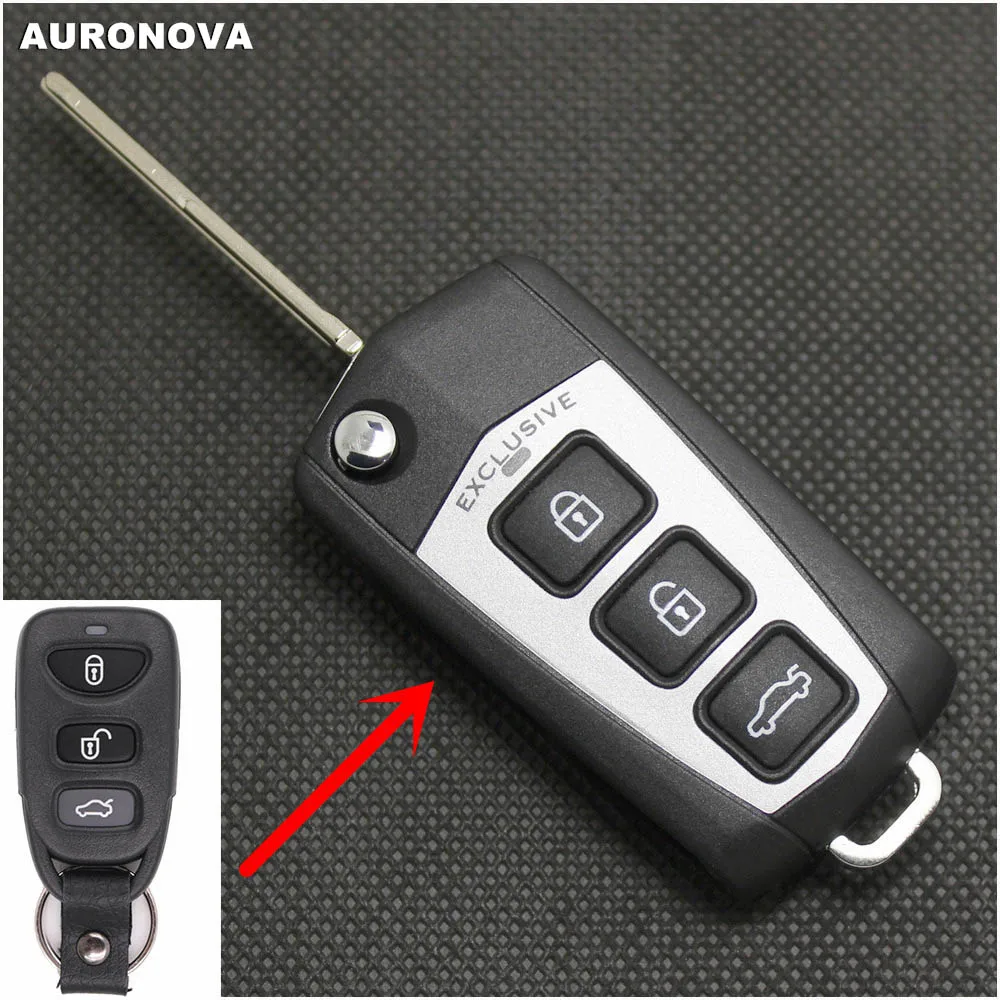 

AURONOVA 3+1 Buttons Replace Remote Car Key Case Modified Flip Folding Key Shell for KIA Cerato Forte Sportage
