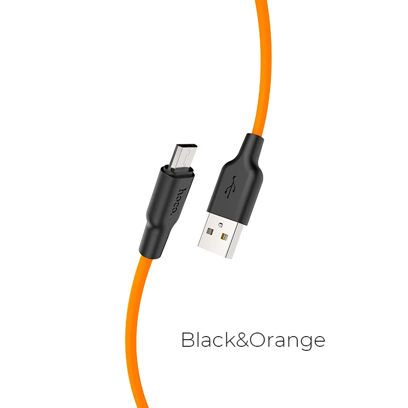 orange НОСО Силиконовый Micro USB кабель 2 м 1 м 5V2A быстро Зарядное устройство USB кабель для Samsung Xiaomi Huawei Кабели для мобильных телефонов для Android - Цвет: orange