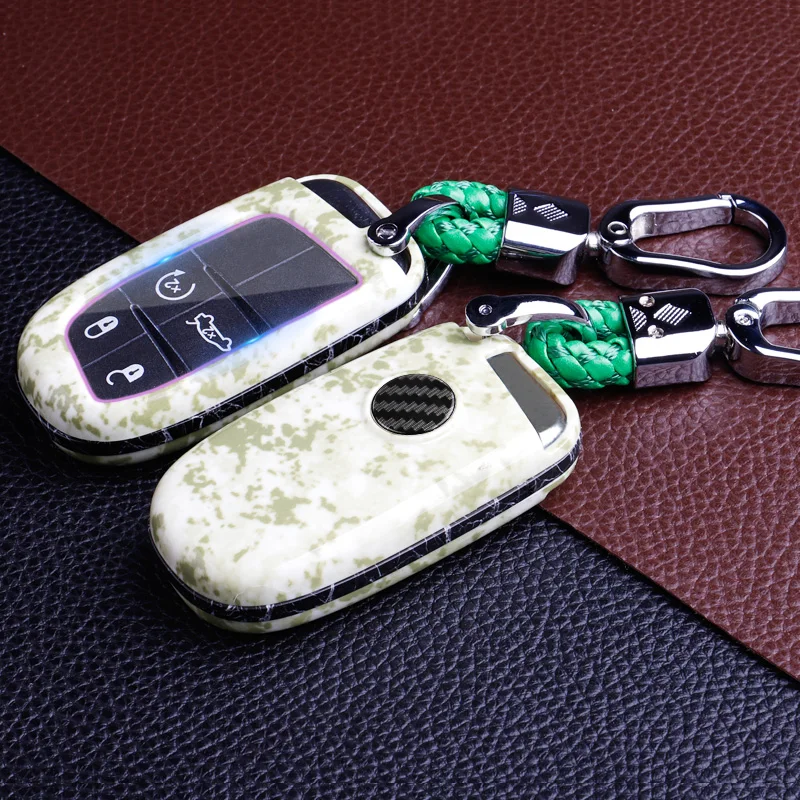 Мраморный чехол для автомобильного ключа из АБС пластика Fiat 500x500 500E Egea Croma Panda Freemont
