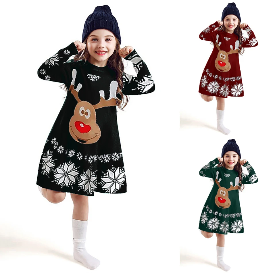 

2021 New Fashion Girls Christmas Dress Toddler Kid Children Clothing For 1-10 Years Party Princess Costumes