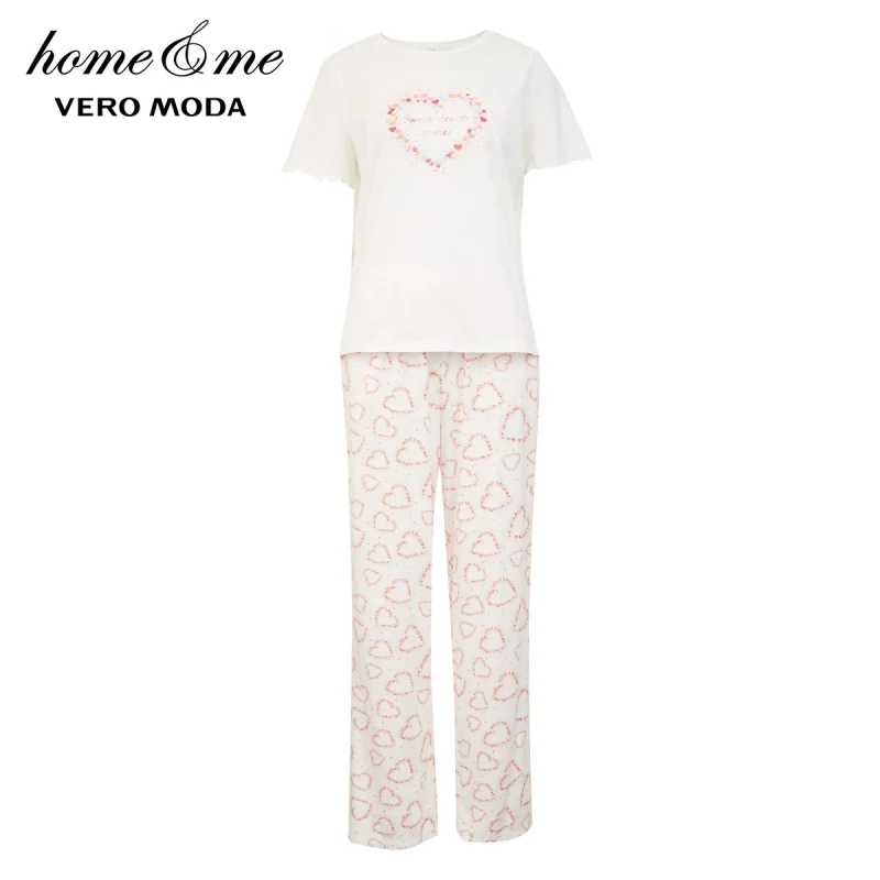 

Vero Moda Women 100% Cotton Lovely Heart Printed Pajamas Tops & Pants Two-pieces Sets | 3201TS505