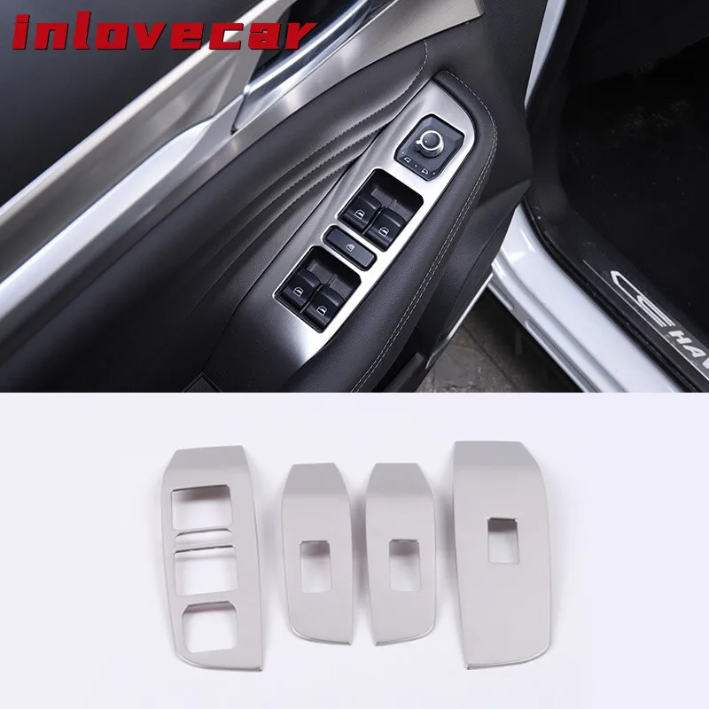 

For Haval F7 F7X 2018 2019 Car Window Switch Panel Trims Stainless Decorative Interior Parts Frame Mouldings Auto Accessories