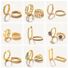 Женские серьги с фианитом CANNER, серьги-Кольцо из стерлингового серебра 925 пробы с золотым покрытием, круглые серьги, ювелирные украшения