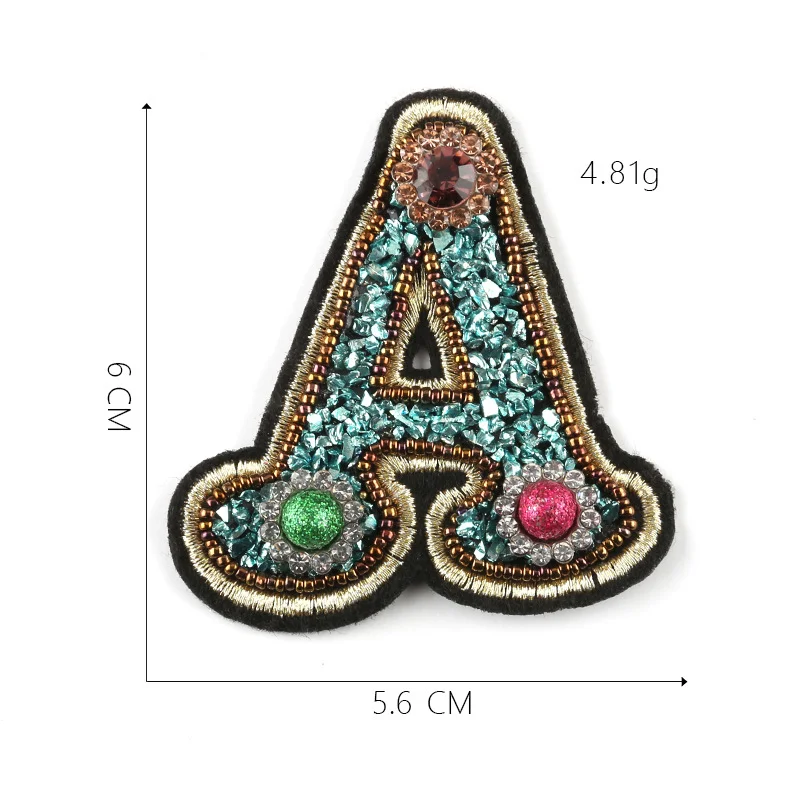 

Cloth Sticker Hot Drilling DIY Clothing Sccessories Beaded 26 English Letters Adhesive Patch Ornament Accessories Badge