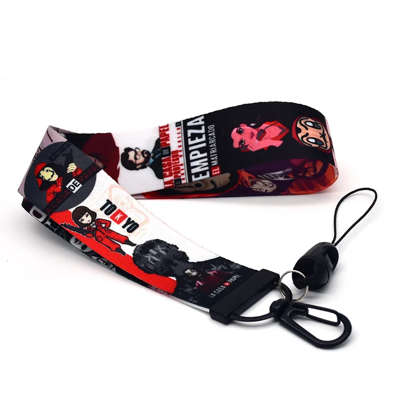 la casa de papel lanyard keychain money heist the house of paper mobile phone rope id lanyards key lanyard neck straps jewelry free global shipping