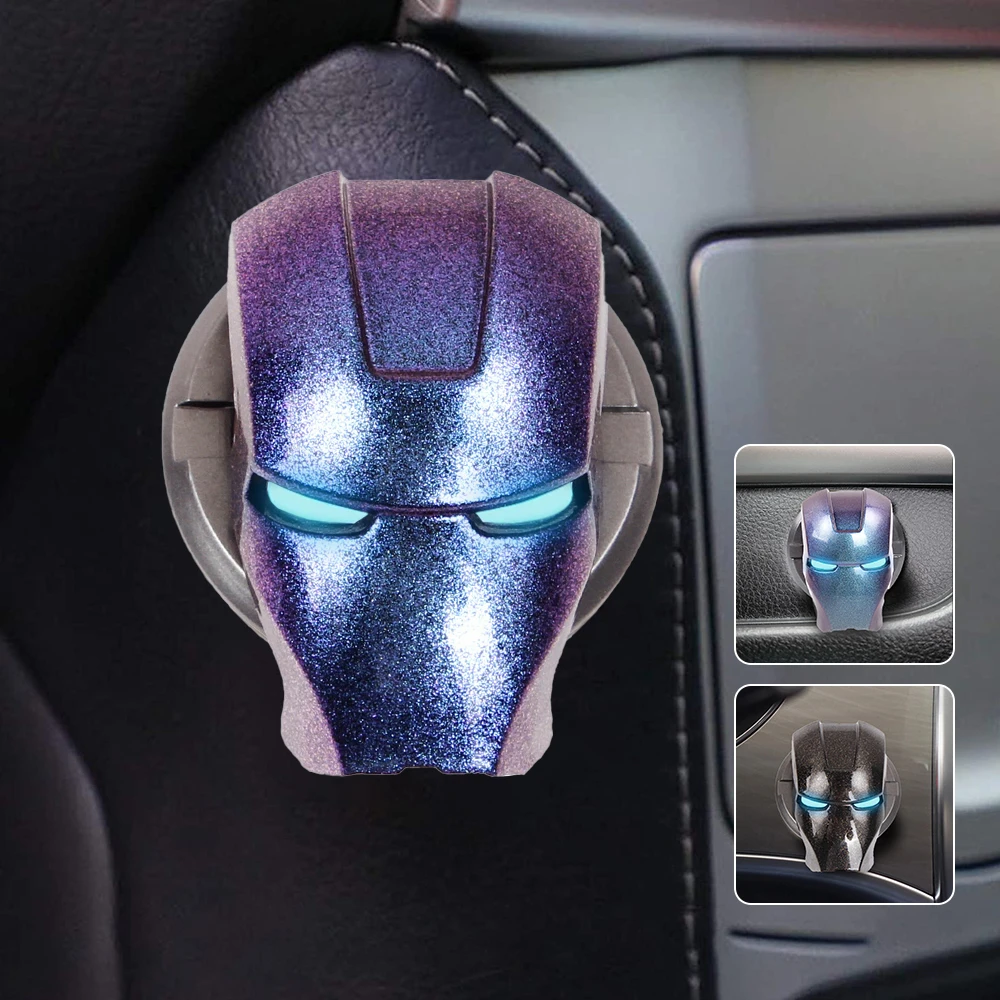 

for Iron Man Car Interior Engine Ignition Start Stop Push Button Switch Button Cover Trim Sticker 3D Car Interior Accessories