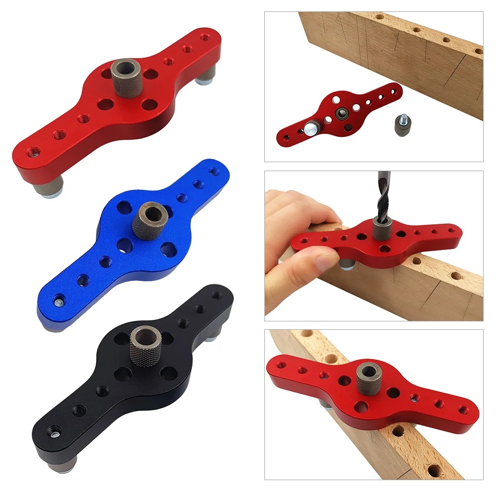 

Aluminum Alloy Woodworking Straight Hole Self Centering Drill Guide for Carpenter with 6/8/10mm Bushings