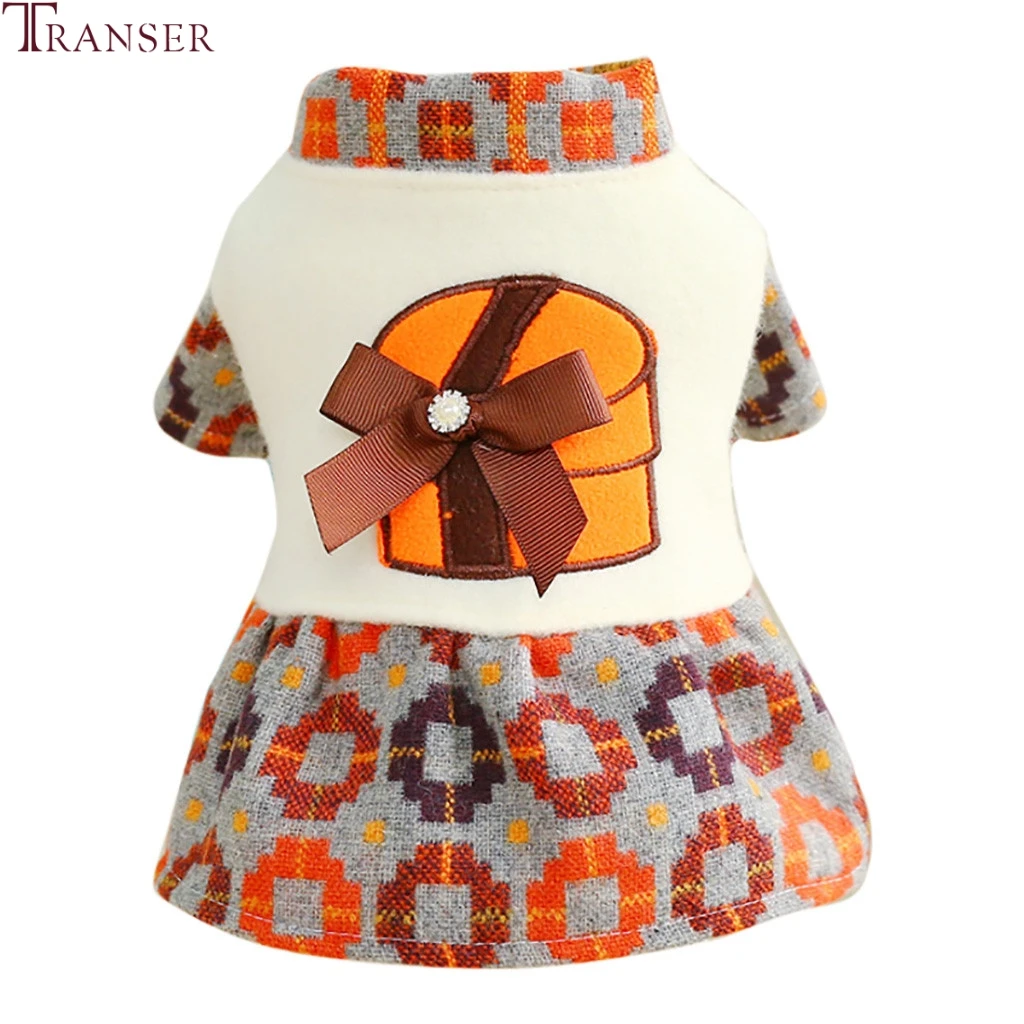 Зимнее теплое шерстяное платье для собак Transer одежда домашних питомцев с