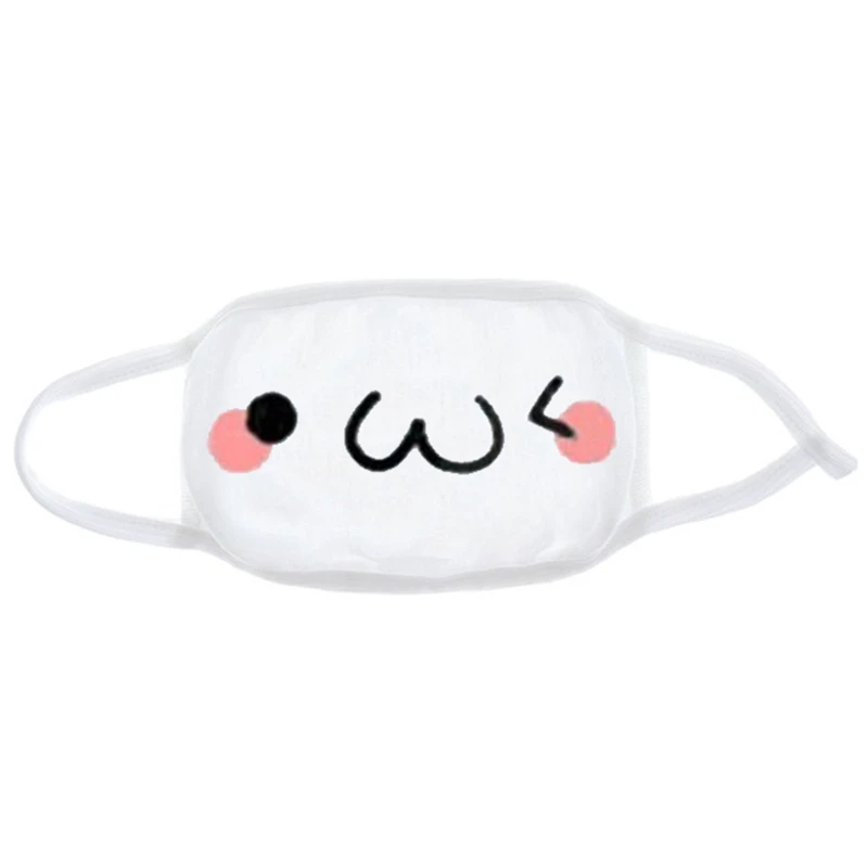 Yellow Fashion Expression Mouth Mask Anime Cotton Mouth Mask Unisex Mask Mouth-muffle Dustproof Respirator Cute Anti-Dust Mouth Covers - Color: Yellow