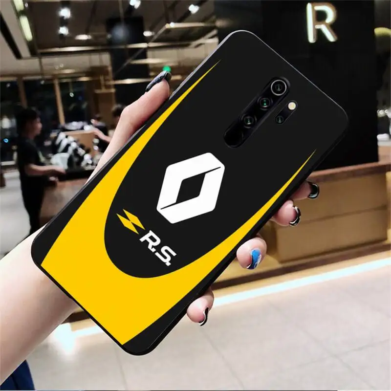 

YJZFDYRM Renault rs car Bling Cute Phone Case for Redmi Note 9 8 8T 8A 7 6 6A Go Pro Max Redmi 9 K20