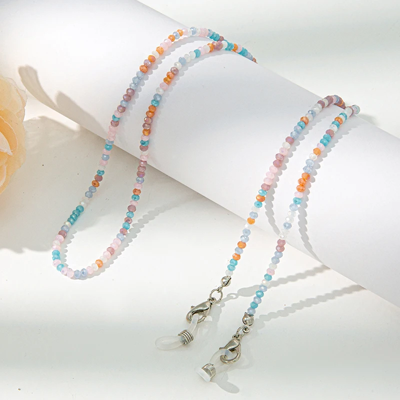 

Colorful Crystal Beaded Glasses Chains Lanyard Face Mask Chain Holder Eyeglass Rope Sunglasses Cord Neck Strap Gift for Women