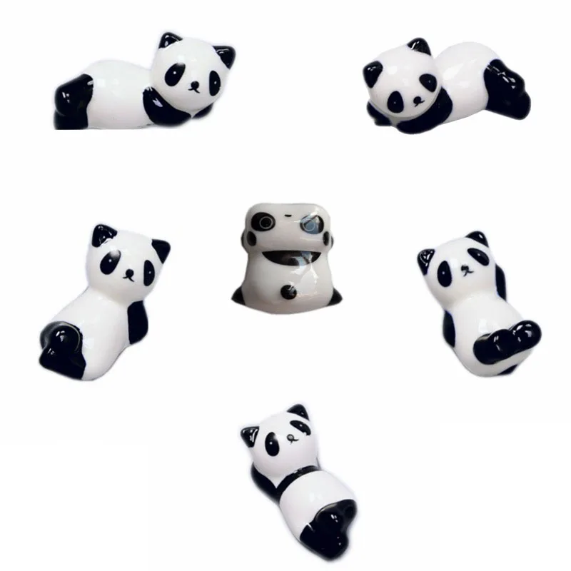 

2021 New Cute Cartoon Ceramic Panda Chopstick Holder Ceramic Pen Bracket Practical Simple Home Decoration Free Shipping
