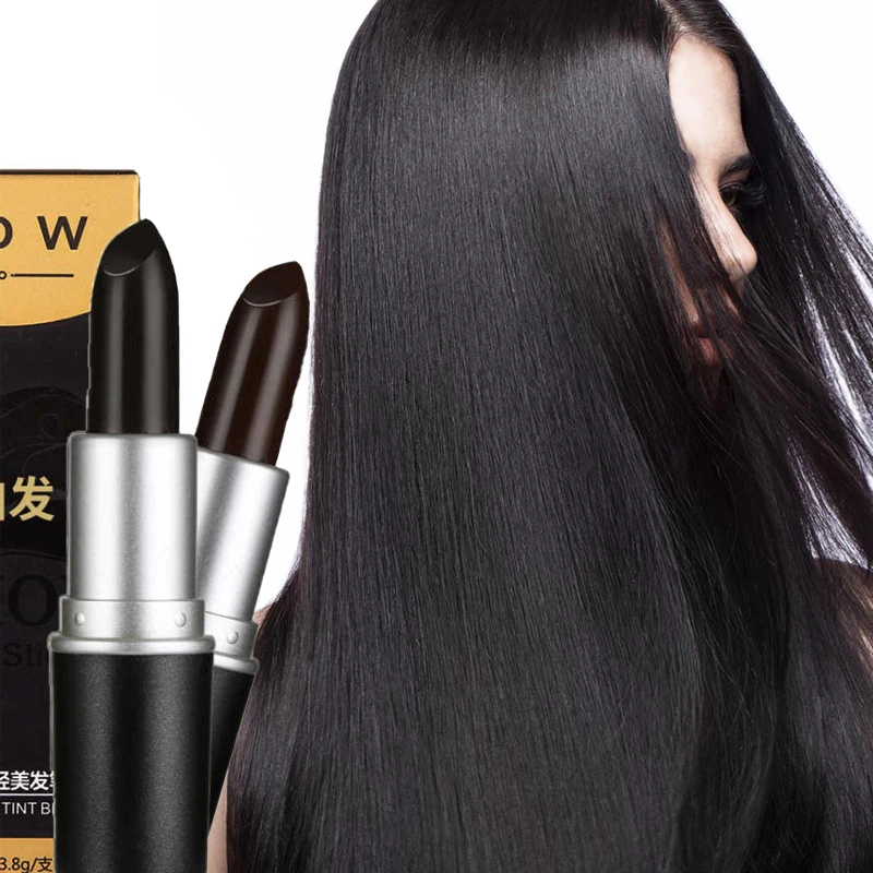 Одноразовая краска для волос Черная/коричневая с мгновенным покрытием седых