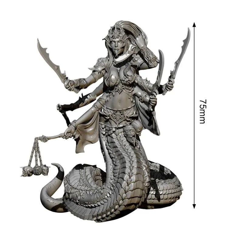 

Snake Body Demon Soldier White Model Kit High Quality Epoxy Resin Home Craft Decor Assembly Self-assembled Figure Toy 1/24 7.5cm