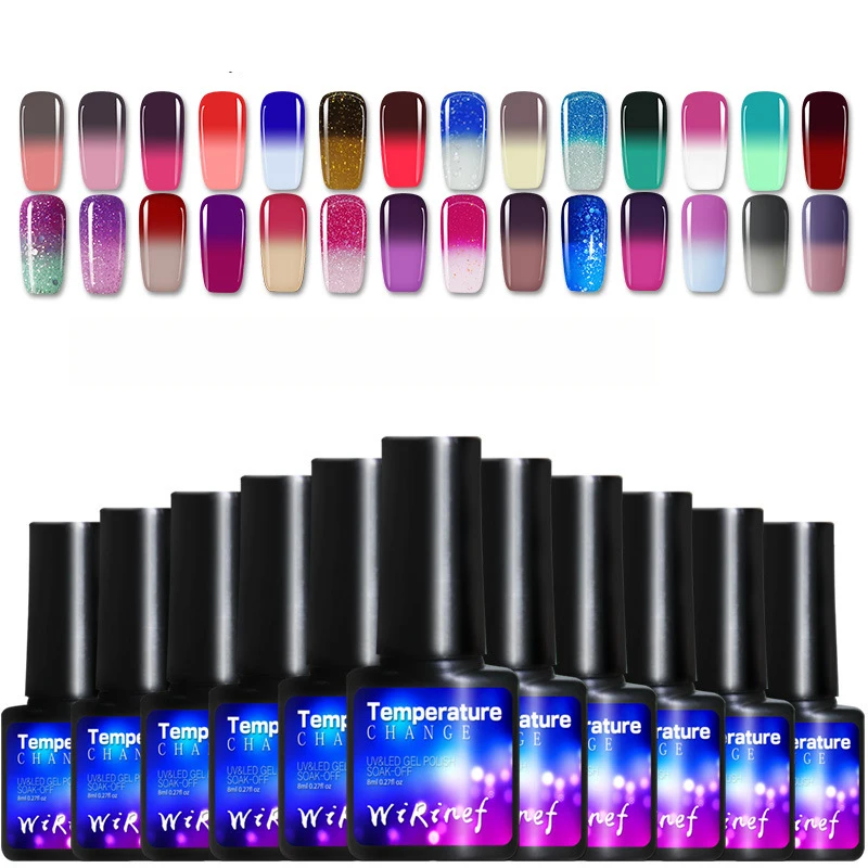 

Nail Gel Polish Temperature Color Changing Manicure Semi Permanent Vernis UV/LED Gel Temperature Varnish Gel Long Lasting