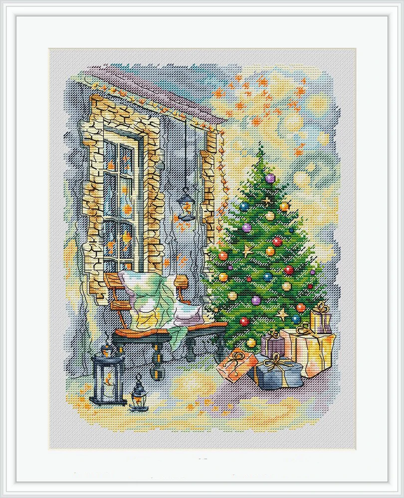 

city street Decoration Home Decor New Arrival Homfun Craft Christmas Cross Stich Set Counted DIY Cross Stitch Kit Painting