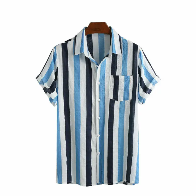 

Men Casual Color-blocking Slim Fit Cardigan Pocket T-shirt Tee Shirt Tops Summer