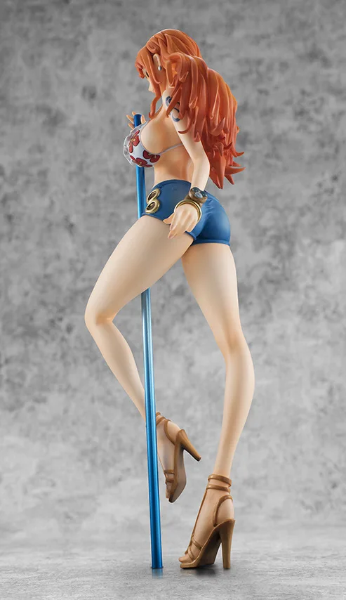 

23cm japanese anime one piece Pole dance swimsuit Nami PVC action figure toys sexy girl anime Nami figure collectible toy gift