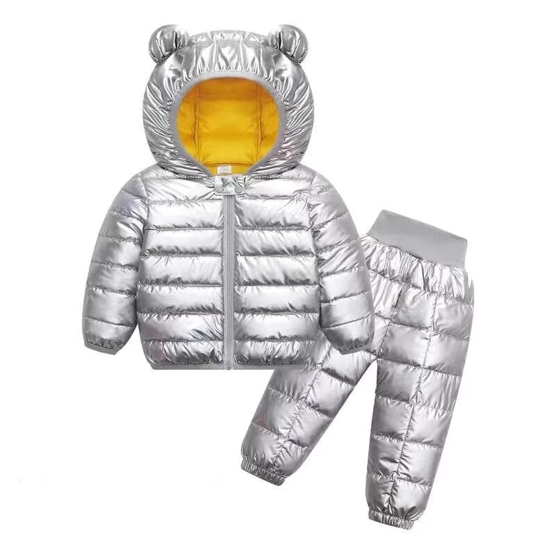 Kids Jackets+Pants Sets 2pcs Winter Autumn Boys Hooded Coat Warm Pants Girls Jacket Toddler Infant Clothes Suit Children Costume |
