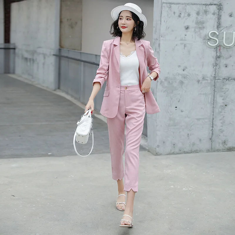 Женская одежда модный профессиональный костюм женская летняя новая Корейская