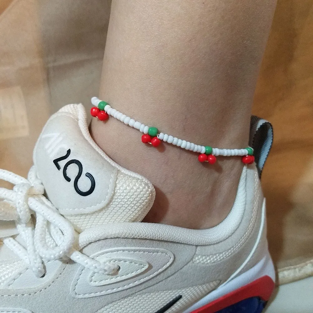 Новое поступление летнее ожерелье ручной работы из бисера красная вишня белая