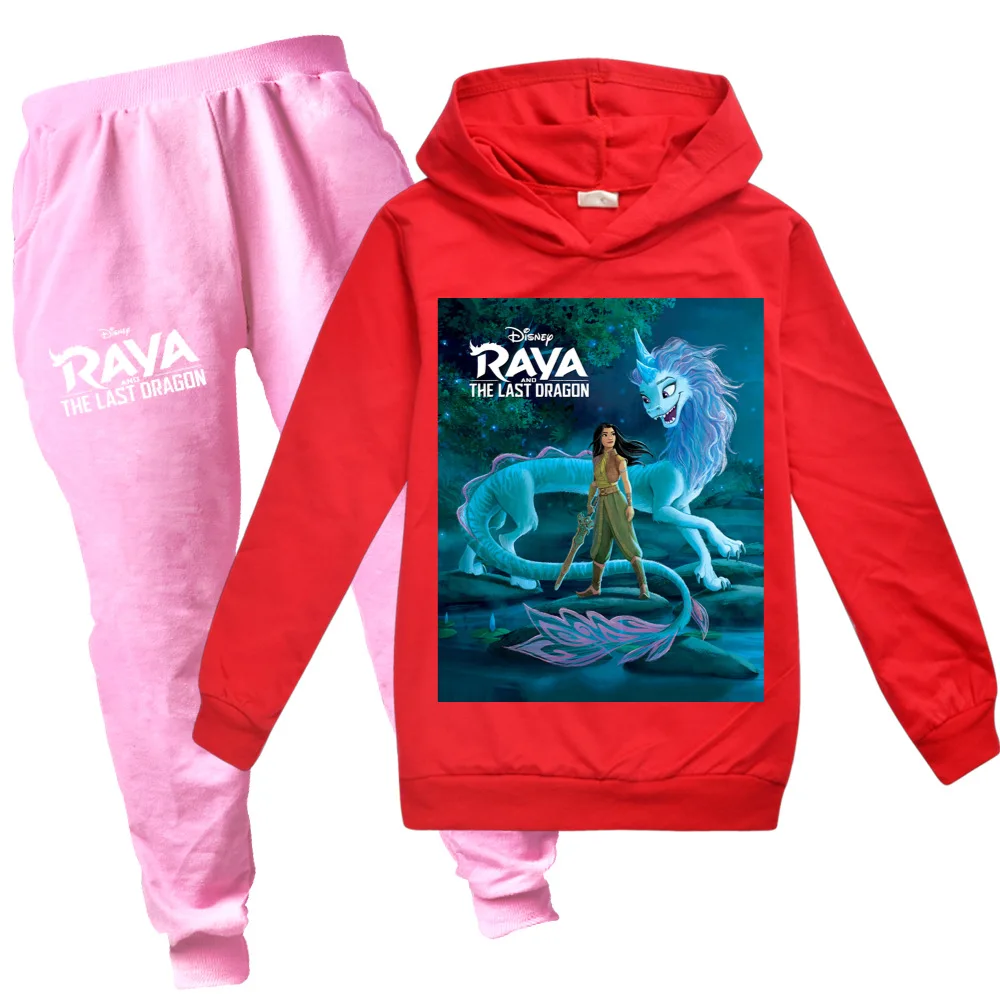 

Весенний новый спортивный костюм Raya и последний Дракон одежда костюм детский пуловер Толстовка Комплект аниме детская одежда для мальчико...