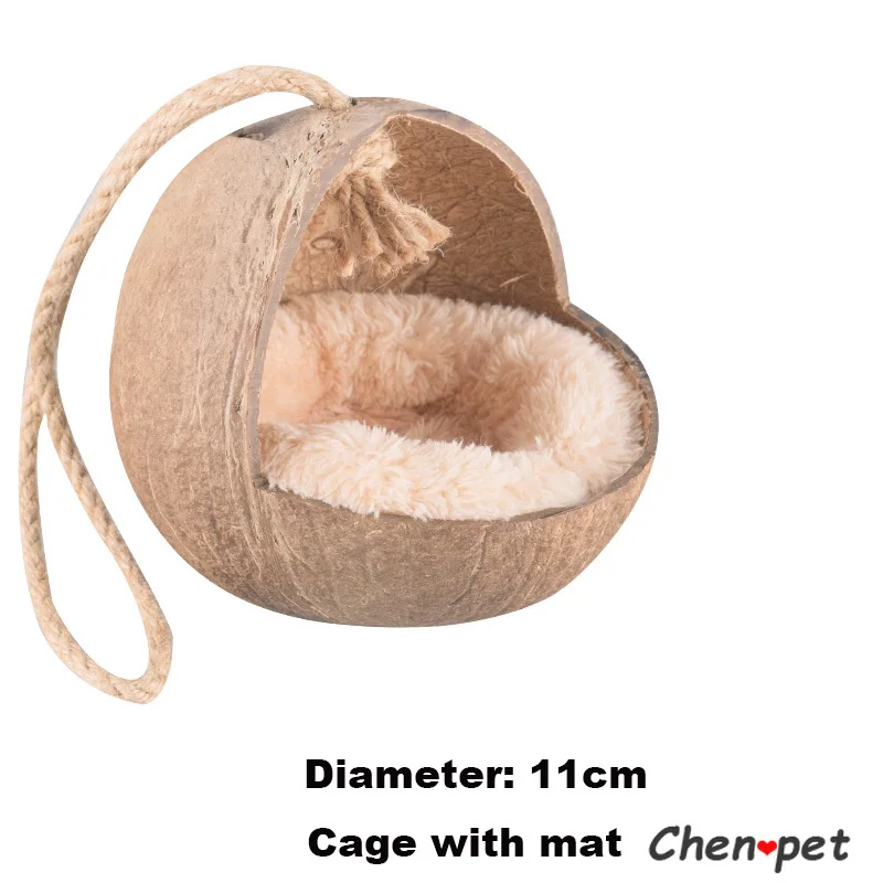 natural small pet coconut cages pet cage for hamster guinea pig mice squirrel wooden house for rat rodent small animal nest free global shipping