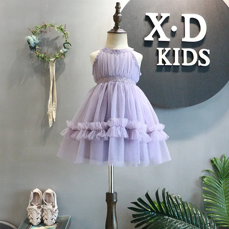 

Платья для девочек 2020 летняя новая детская одежда для девочек милое кружевное платье сетчатые платья принцессы