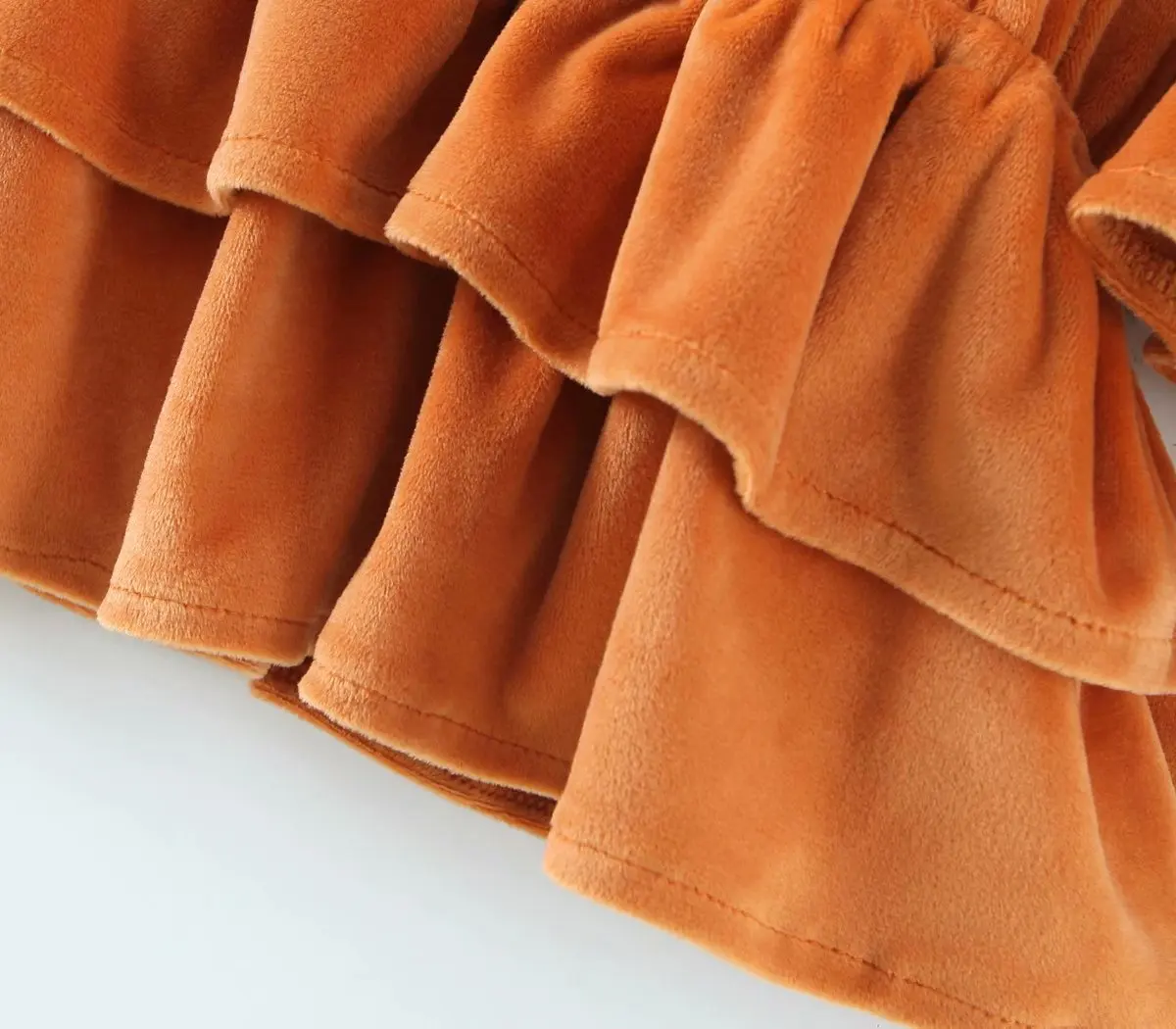 

vintage ruffled short blouse women half puff sleeve square collar lace blouse top slim waist top