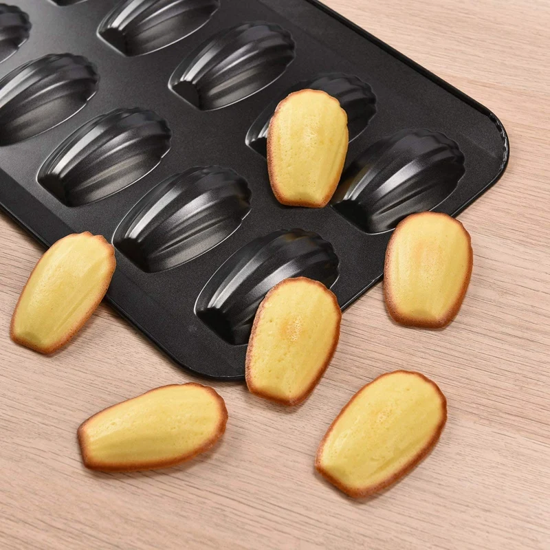 

3 Pieces Madeline Baking Pans Nonstick 12-Cup Shell Shaped Madeleine Mold Cake Pan, Nonstick Mold Pan for Oven Baking