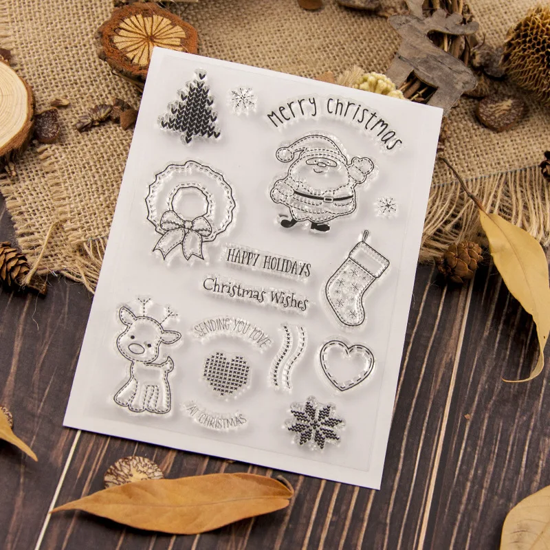 

Lovely Santa Claus Clear Stamps for DIY Scrapbooking Card Christmas Transparent Stamps Making Album paper Craft Decorative Stamp