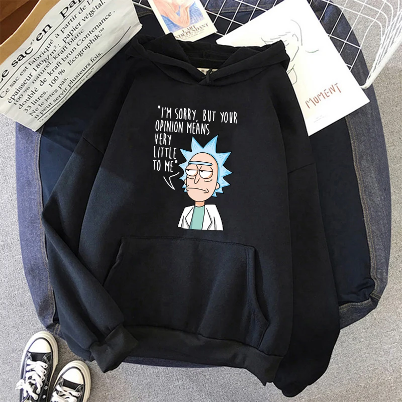 

Japanese Anime Rick Morty Oversize Hoodies Harajuku Women Cool Cartoon Fashion Funny Print Sweatshirt 90s Graphic Woman Clothes
