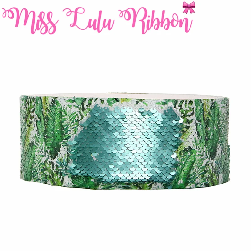 3&quot75mm Dreamcatcher Flamingo Cactus Cute Cartoon Alpaca Double Reversible Green Sequin Ribbon Hair Band Making 46yards | Дом и сад