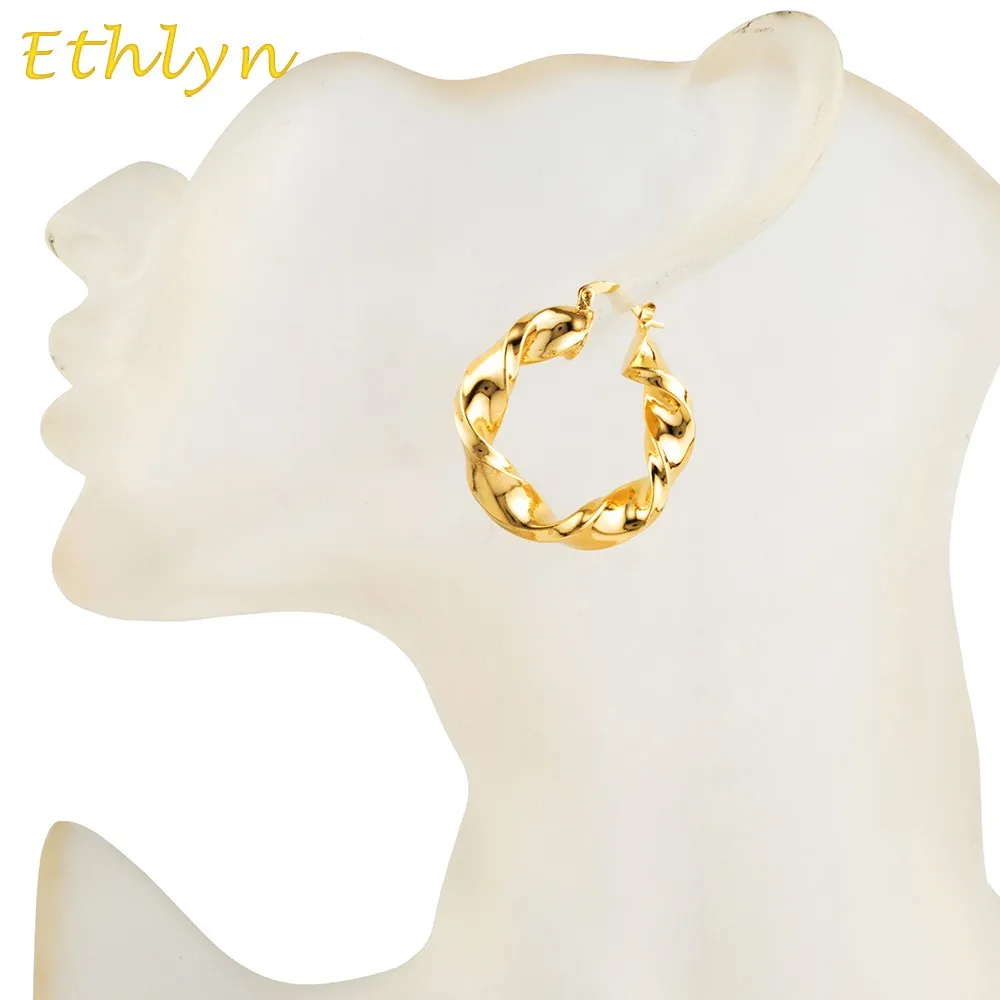 Ethlyn Эфиопский/нигерийский/Кенийский/Гана(Африка) стильные круглые серьги подвеска золотого цвета серьги-кольца для женщин дизайн ювелирных изделий E34