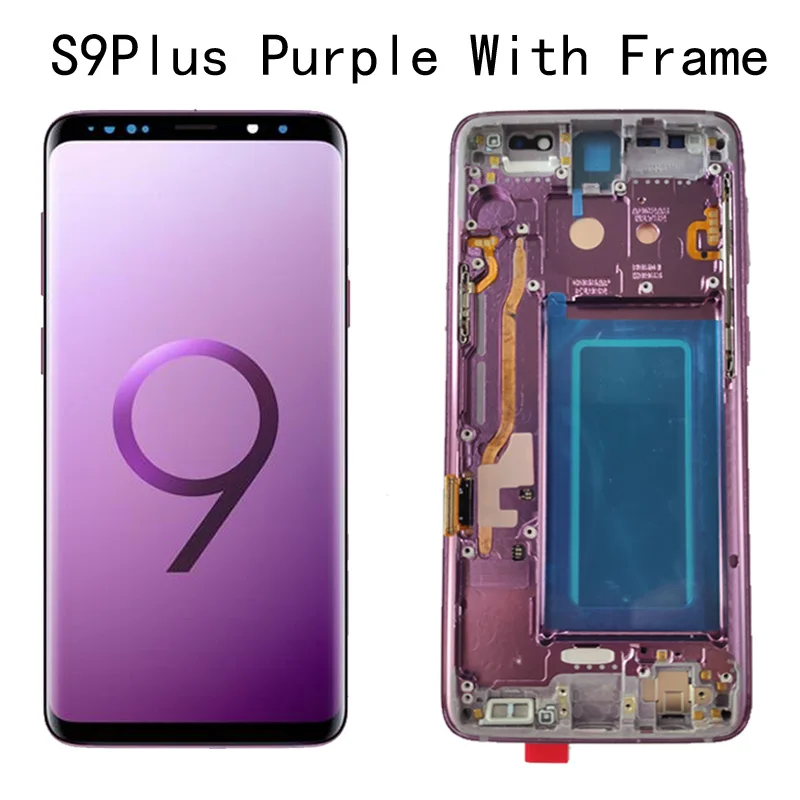 AMOLED Замена для SAMSUNG Galaxy S9 S9+ ЖК сенсорный экран дигитайзер с рамкой G960 G965 дисплей