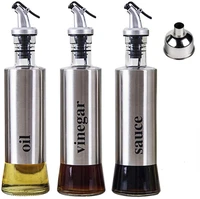 34pcs oil bottle set sauce bottle stainless glass storage bottles for oil and vinegar creative oil dispenser kitchen accessory