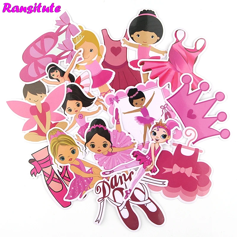 16 шт./компл. балетка девочка ПВХ водонепроницаемая Веселая наклейка на игрушки
