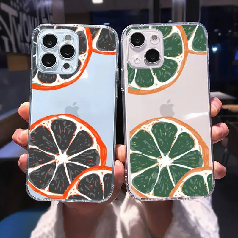 

Phone Case Fruit orange fresh creative for iphone 13 12 11 pro max mini 6 6s 7 8 plus SE2020 X XR XS shell transparent case