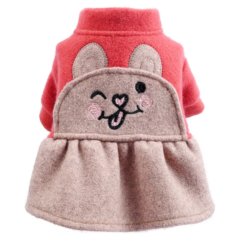 Милое Платье с рисунком медведя для девочек зимняя одежда изображением кота