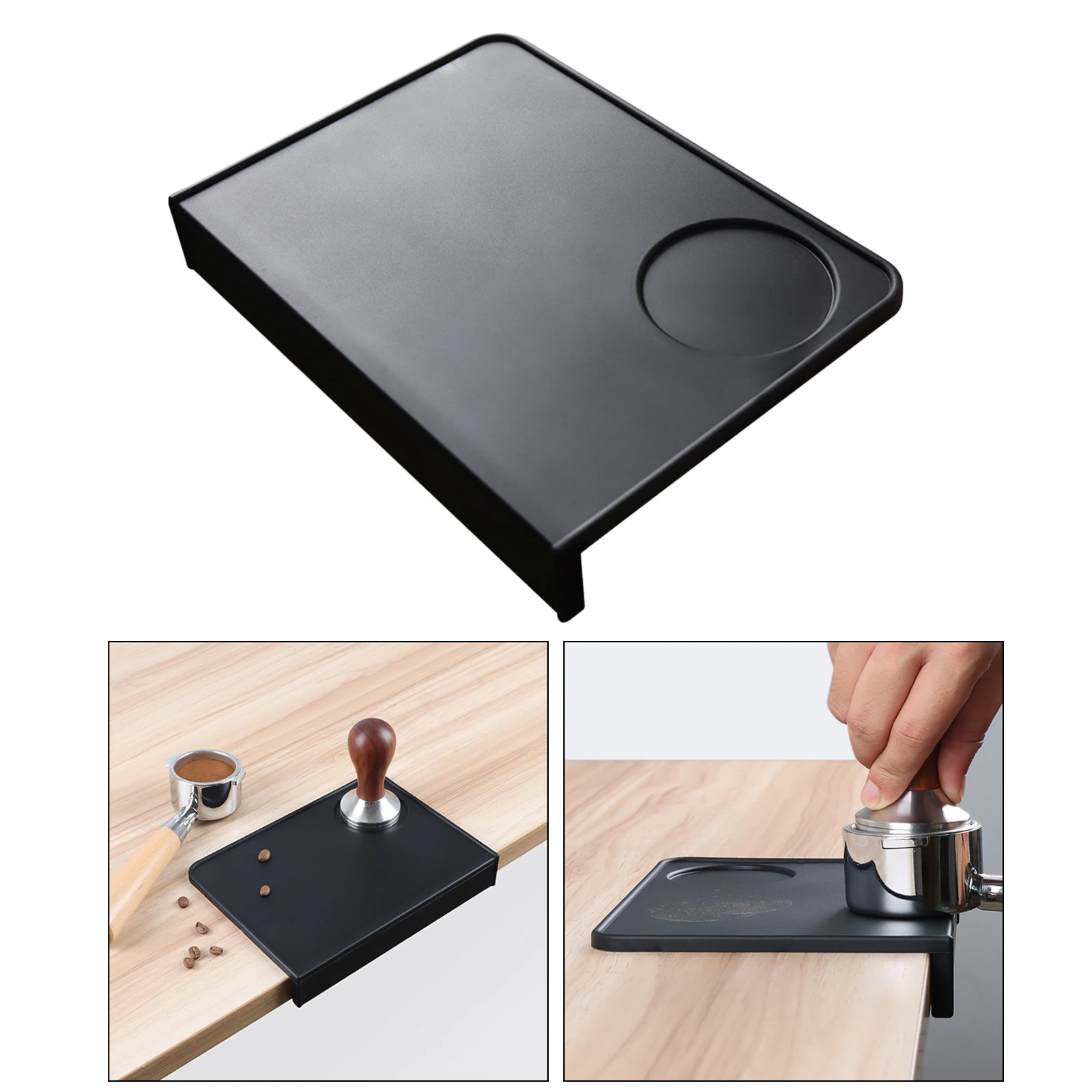 

Anti-skid Coffee Tamper Mat Tamp Rest Holder Corner Edge Powder Pad Protect Your Worktop Black Office Bar Shop Tamping Mat