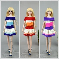 classic knitted doll dress for barbie clothes woven outfits winter warm sweater 16 bjd dolls accessories kids baby toys gifts