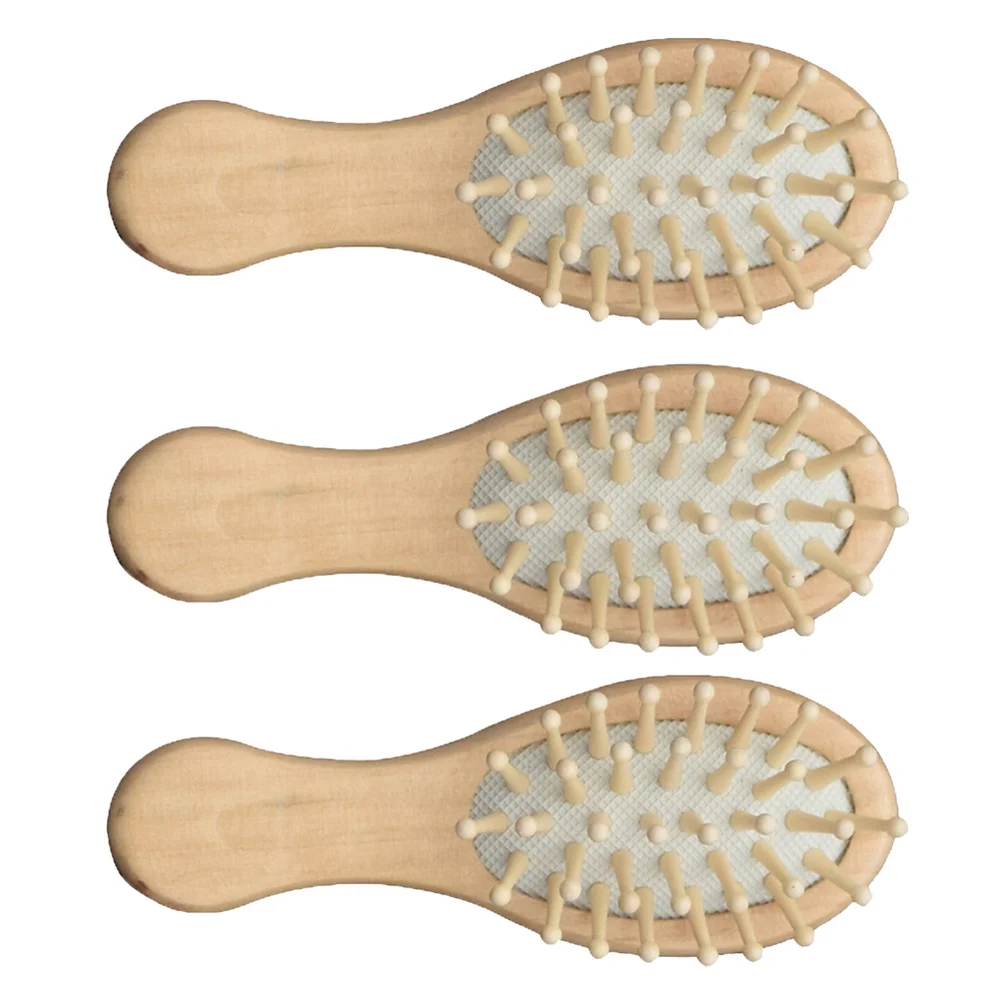 

1 Set 3Pcs Practical Wooden Combs Portable Mini Airbag Hairbrushes Combs