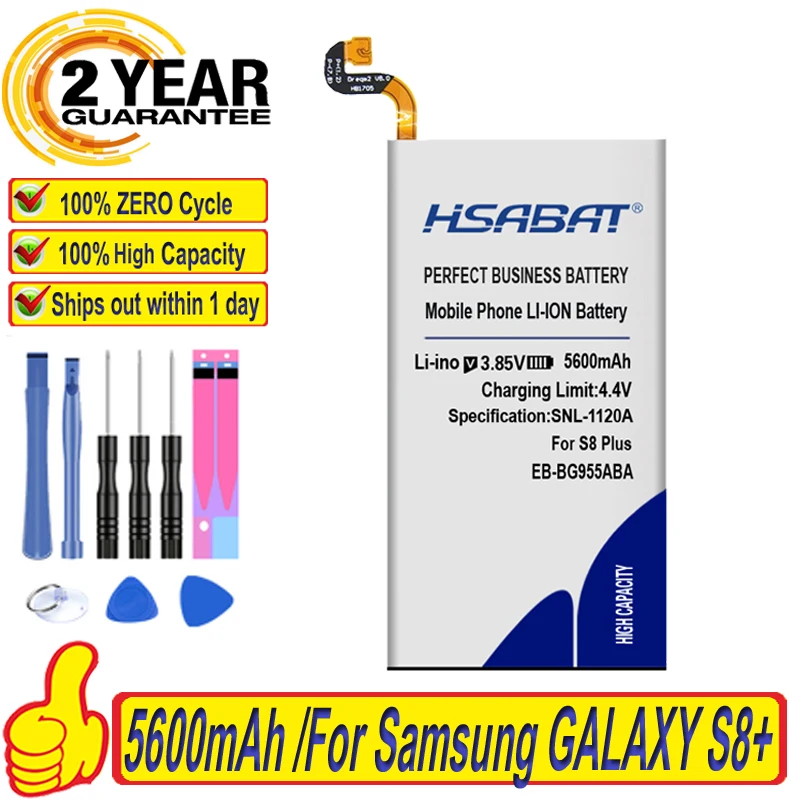 100% Оригинальный HSABAT 5600 мА/ч батарея для EB BG955ABA Samsung GALAXY S8 + G9550 плюс S8Plus SM G9 G955
