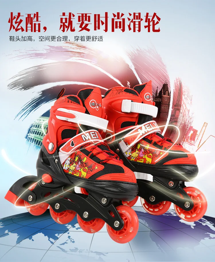 

Adjustable Inline Skate Shoes Wheels Boots Rollerskates Inline Skate Shoes Quad Skates Children Skeelers Sports Equipment BI50SS