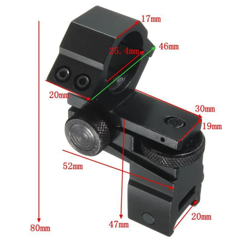 K1 регулируемый крепеж для фонаря с прицельным механизмом, трубка калибром 25 мм, рельс 20 мм, подходит для охотничьей винтовки и др.