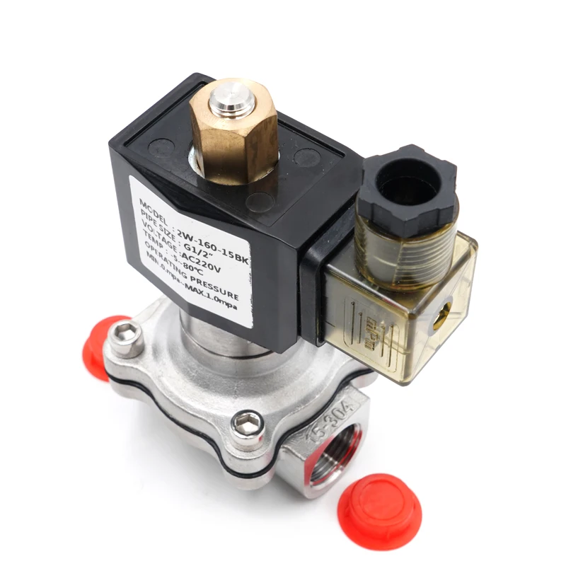 Соленоидный клапан из нержавеющей стали 304 нормально открытый AC220V DC12V DC24V IP65