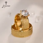 Кольца женские из нержавеющей стали, 8 мм, с кристаллами