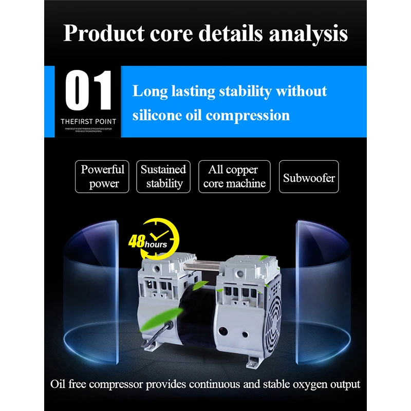 Медицинский бесшумный кислородный генератор высокой концентрации 5 л ингалятор